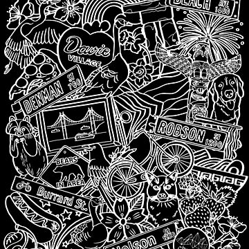 Artwork thumbnail, West End Vancouver, BC | White Outline by chuchucolouring