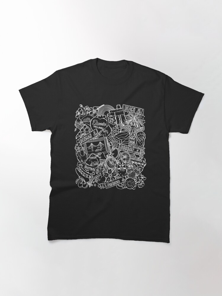 Thumbnail 3 of 7, Classic T-Shirt, West End Vancouver, BC | White Outline designed and sold by chuchucolouring.
