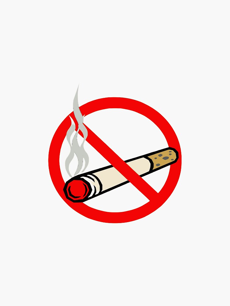 Sticker mit Aschenbecher für rauchfreien Tabak, glimmender Dunst