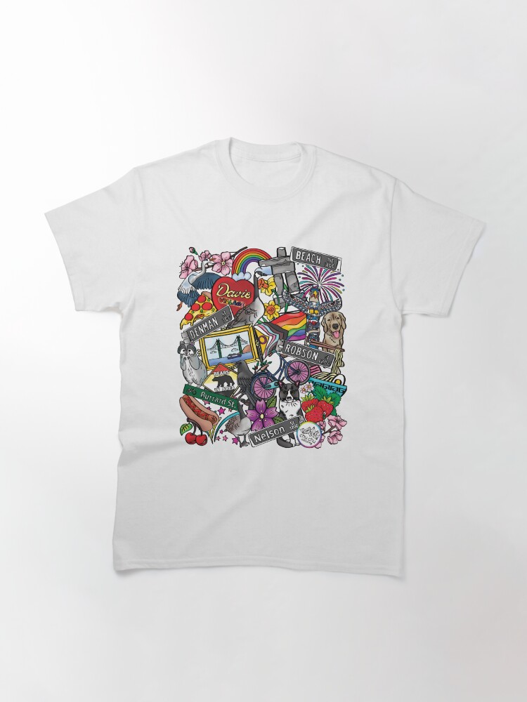 Thumbnail 3 of 7, Classic T-Shirt, West End Vancouver, BC | Colour designed and sold by chuchucolouring.