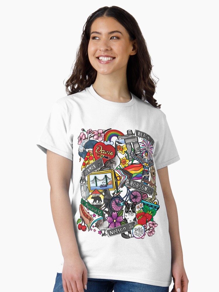Thumbnail 2 of 7, Classic T-Shirt, West End Vancouver, BC | Colour designed and sold by chuchucolouring.