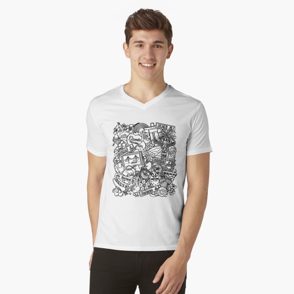 Item preview, V-Neck T-Shirt designed and sold by chuchucolouring.