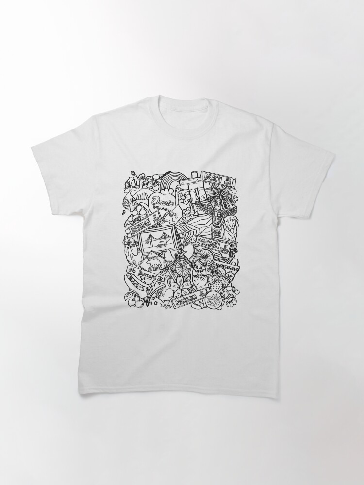 Thumbnail 3 of 7, Classic T-Shirt, West End Vancouver, BC | Black Outline designed and sold by chuchucolouring.