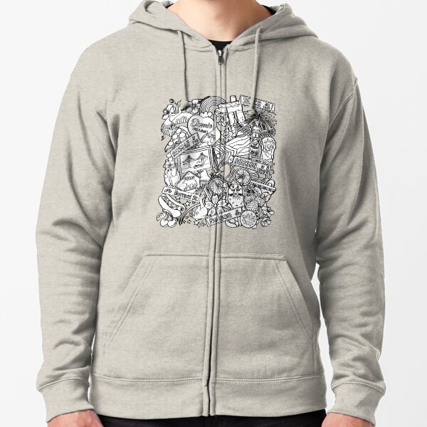 West End Vancouver, BC | Black Outline Zipped Hoodie