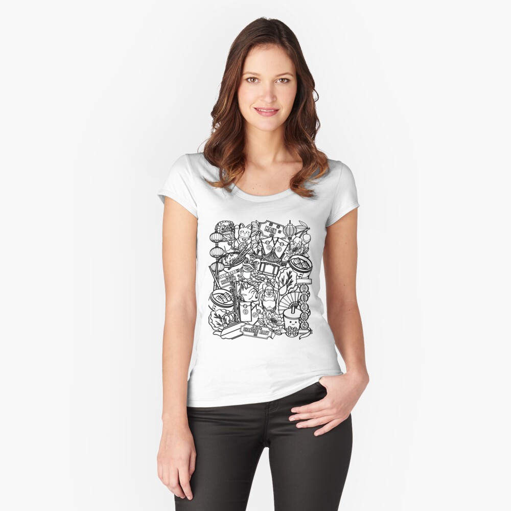 Item preview, Fitted Scoop T-Shirt designed and sold by chuchucolouring.