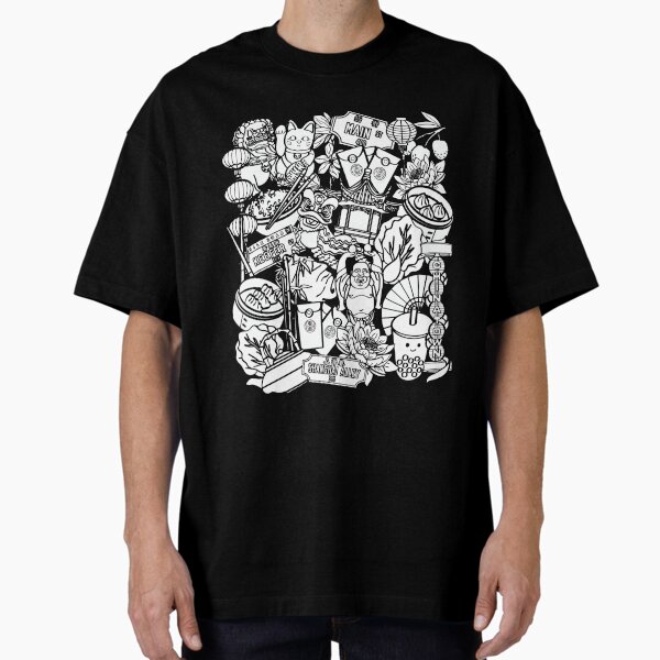 Chinatown Vancouver, BC | Black Outline Oversized T-Shirt