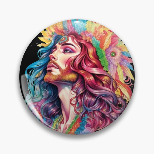 Item preview, Drag Queen Jesus - Faces of Pride - Pride Month LGBTQ Feminism Trans Drag Support Ally - Music Festival Original Artwork designed and sold by VenusInShade.