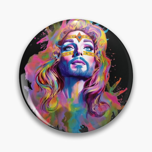 Item preview, Drag Queen Jesus - Faces of Pride - Pride Month LGBTQ Feminism Trans Drag Support Ally - Music Festival Original Artwork designed and sold by VenusInShade.