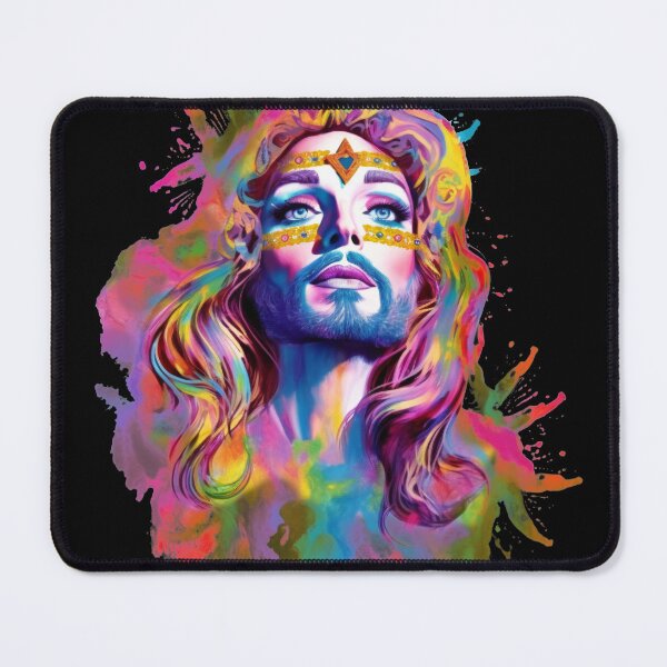 Item preview, Drag Queen Jesus - Faces of Pride - Pride Month LGBTQ Feminism Trans Drag Support Ally - Music Festival Original Artwork designed and sold by VenusInShade.