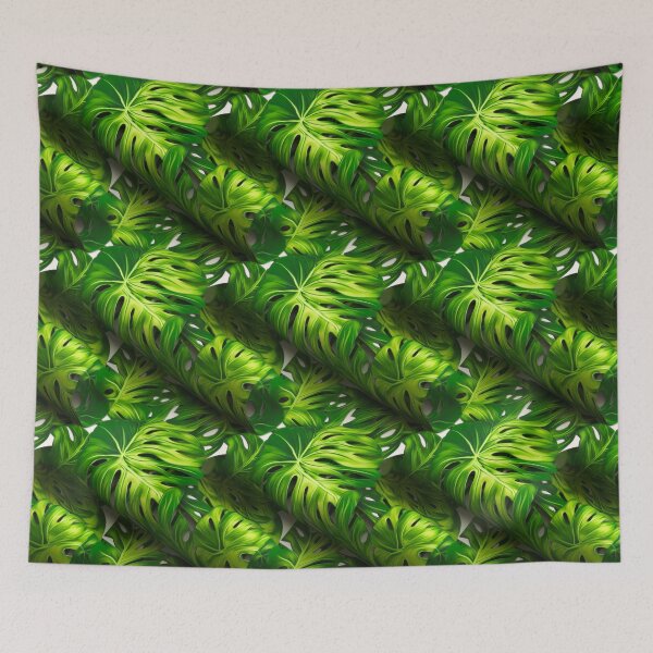 Item preview, Monstera Deliciosa Pattern: Tropical Green Enchantment - Maixibilionoxis Vertical Garden Collection designed and sold by Maixibilionoxis.