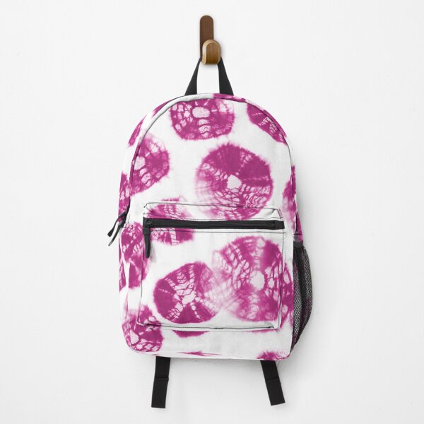 Item preview, Shibori Kumo tie dye pink fuchsia dots over white designed and sold by marufemia.