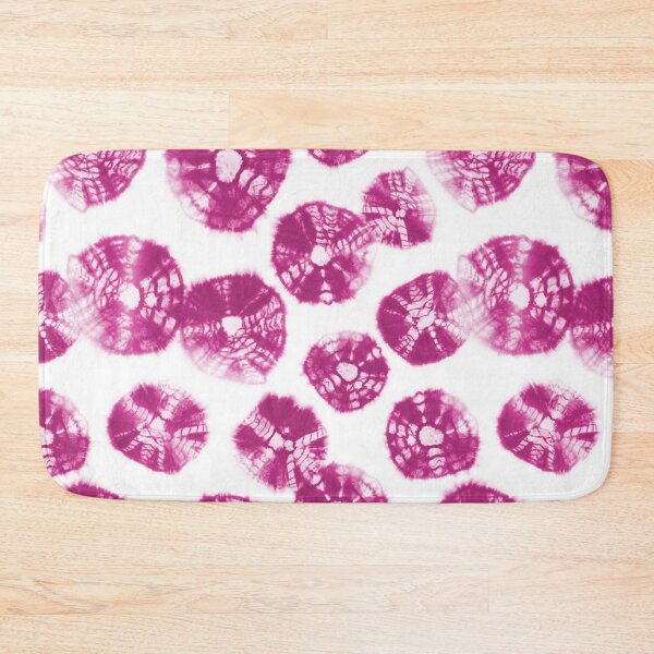 Item preview, Shibori Kumo tie dye pink fuchsia dots over white designed and sold by marufemia.