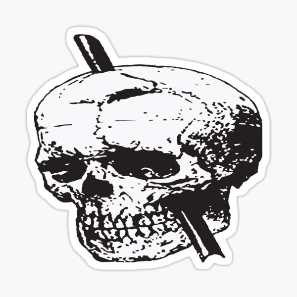 Item preview, Black and White Skull of Phineas Gage With Tamping Iron Vector designed and sold by taiche.