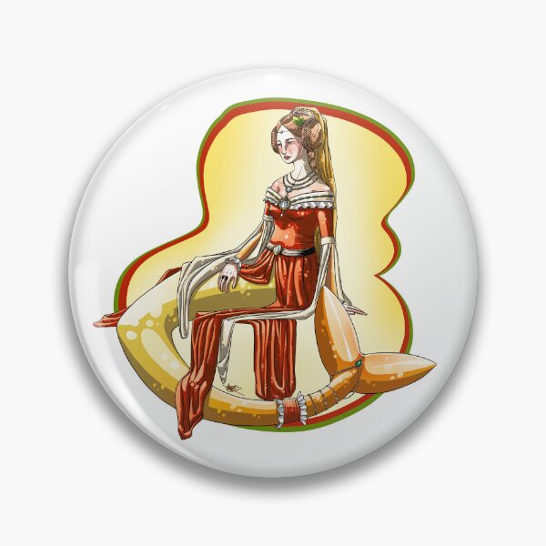 Item preview, French medieval mermaid apple designed and sold by aziliart.