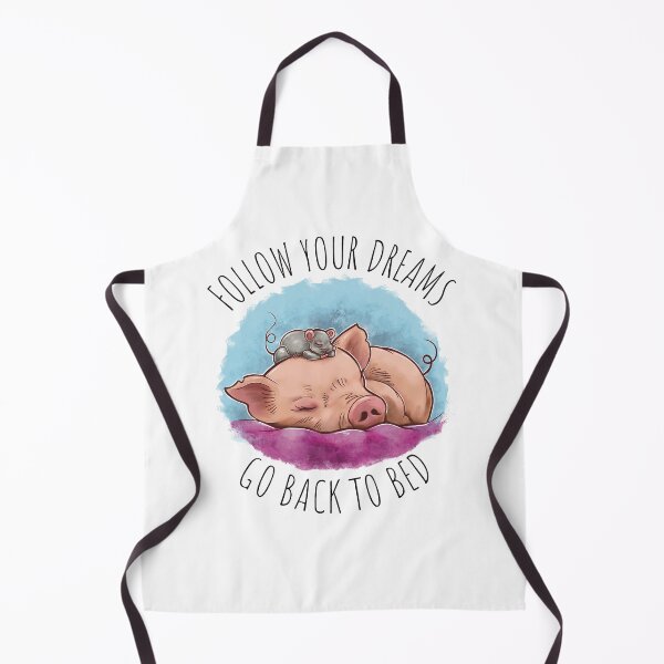 Item preview, Follow Your Dreams Go Back To Bed - Cute Sleeping Mouse and Baby Pig - Black Text designed and sold by Mitch616Art.