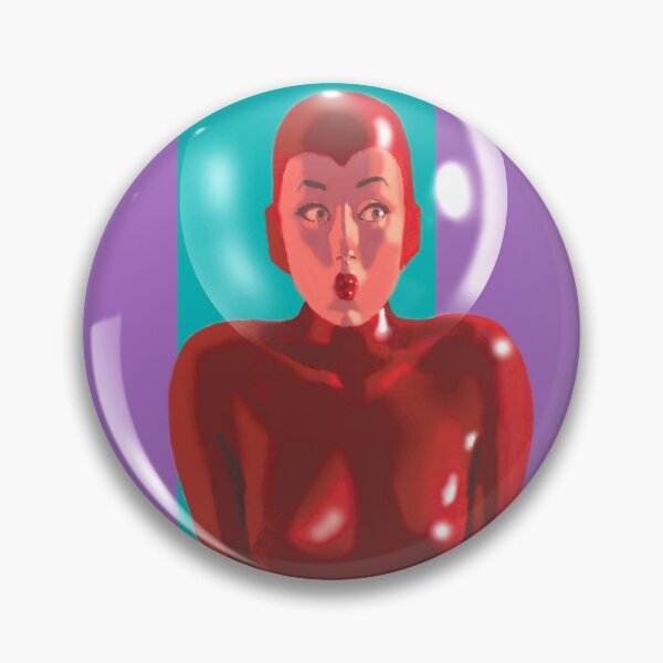 Item preview, Space Girl in RED spacesuit with a BUBBLE helmet designed and sold by badjoojoo.