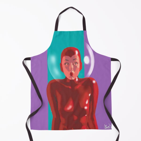 Item preview, Space Girl in RED spacesuit with a BUBBLE helmet designed and sold by badjoojoo.