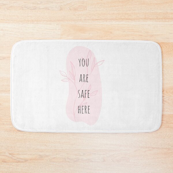 Item preview, You Are Safe Here Mental Health Pink Line Art designed and sold by RueBennet.