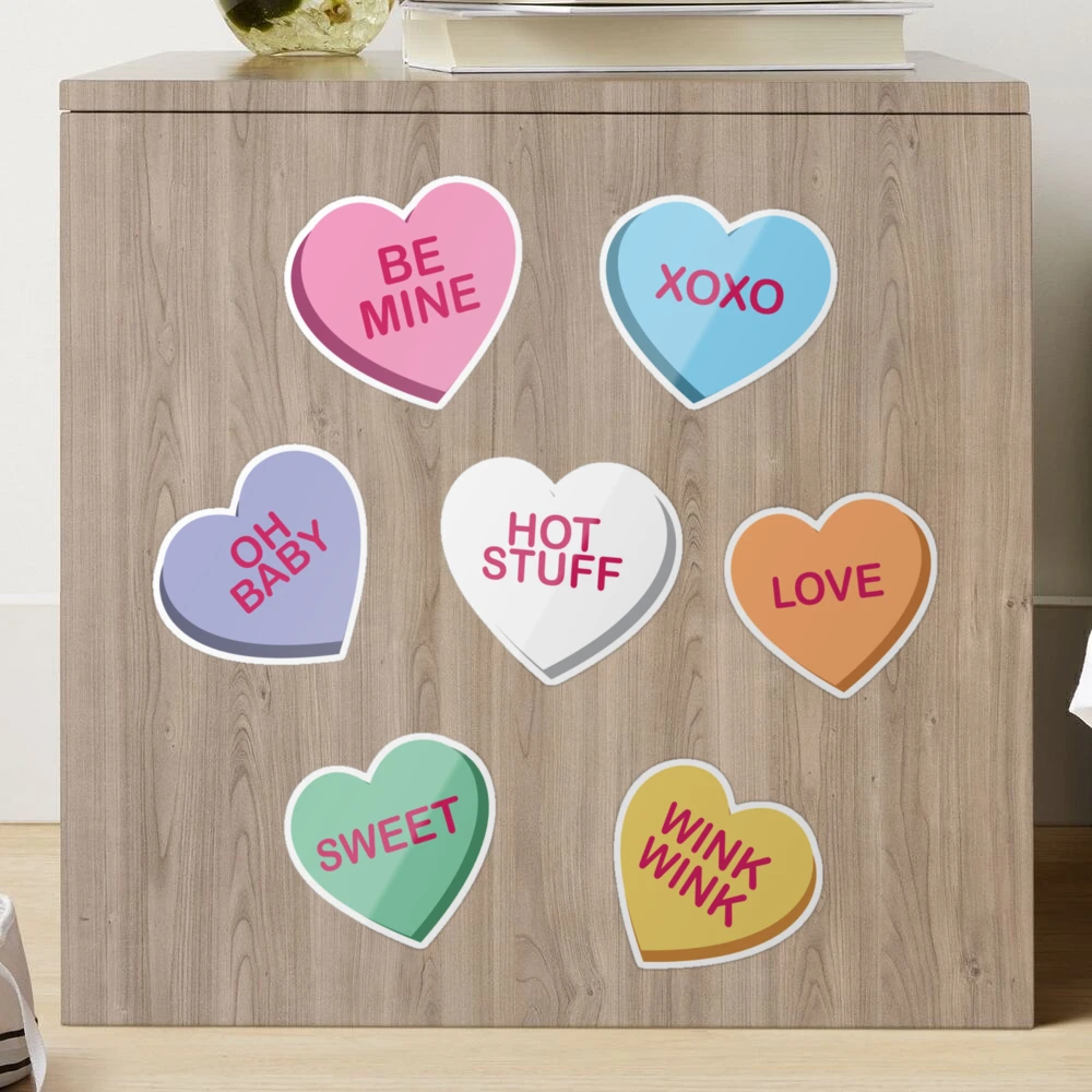 Men Women Kids Valentine's Day Conversation Candy Hearts Sticker