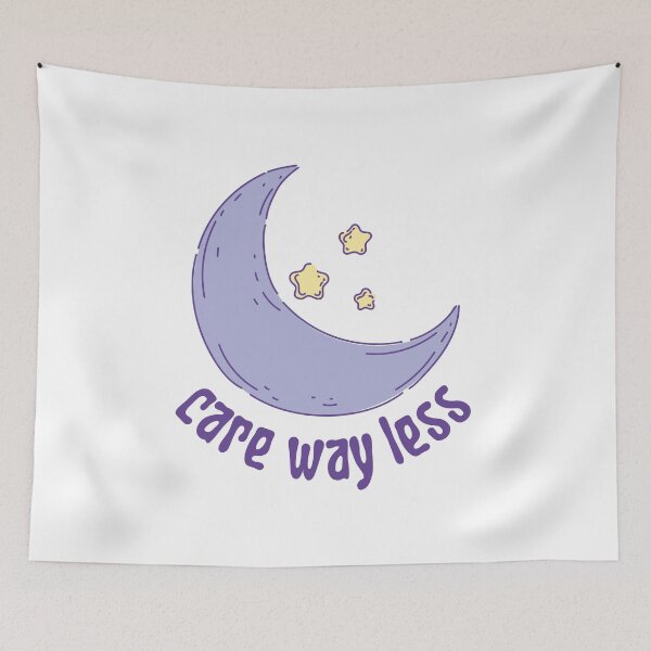 Item preview, Care Way Less Purple Moon and Stars designed and sold by RueBennet.