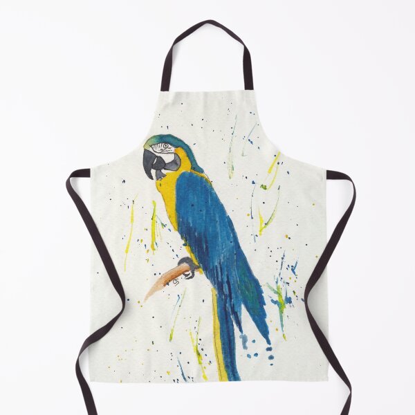 Item preview, Blue and Gold Macaw in Watercolor and Ink designed and sold by The Elderberry Blossom.