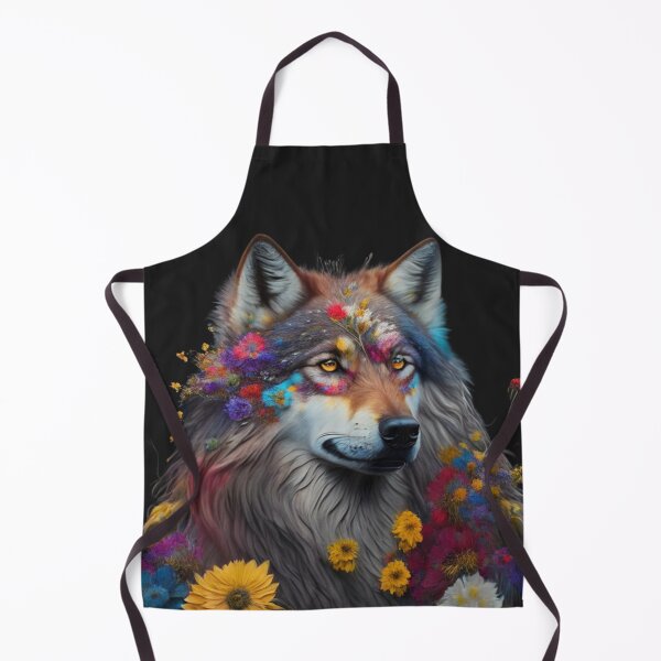 Item preview, Wolf With Flowers Girls Art, designed and sold by oldtimesss.