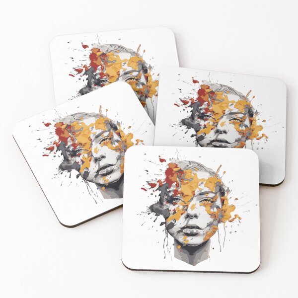 Item preview, Ink Enigma: The Veiled Beauty - Abstract Inked Portrait  designed and sold by GeepoxCreations.