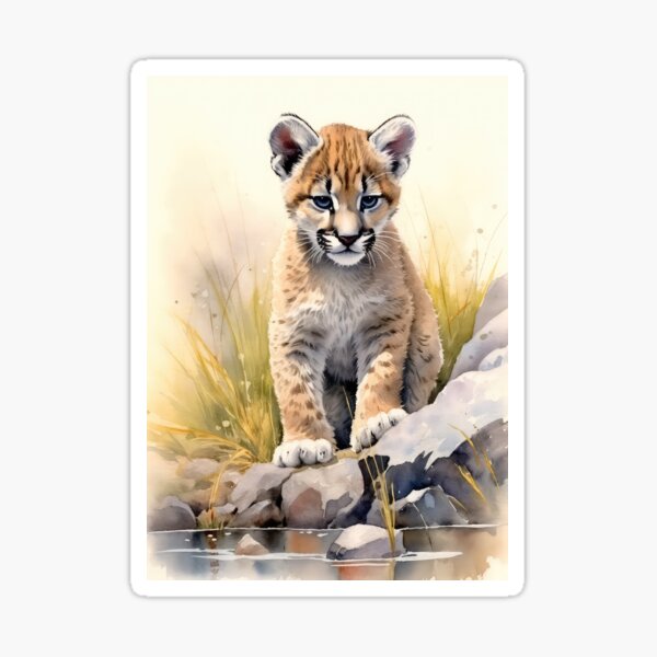 Vista previa del artículo con la obra «bebe puma», diseñado y vendido por Rosaliartbook.