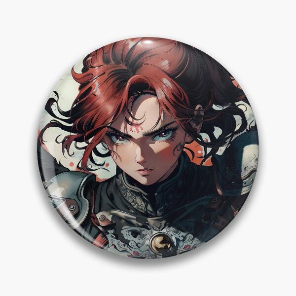 Item preview, Winged Anime Warrior Girl with Fiery Red Hair designed and sold by ByteyCreatives.