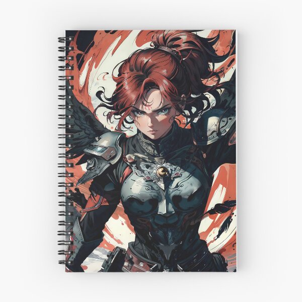 Item preview, Winged Anime Warrior Girl with Fiery Red Hair designed and sold by ByteyCreatives.