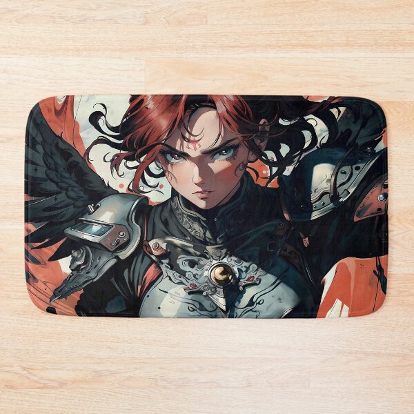 Item preview, Winged Anime Warrior Girl with Fiery Red Hair designed and sold by ByteyCreatives.