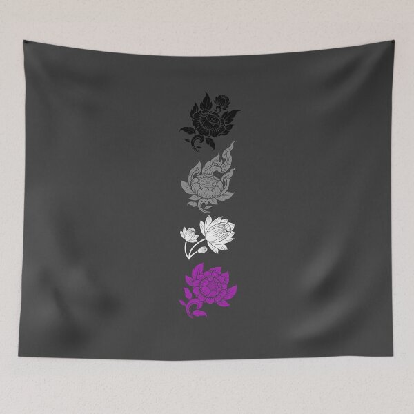 Item preview, Asian Flower Art Ace. Asexual Pride designed and sold by Subtle Pride Shop.
