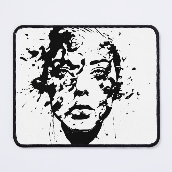 Item preview, Ink Enigma: The Veiled Beauty - Abstract Inked Portrait Black designed and sold by GeepoxCreations.