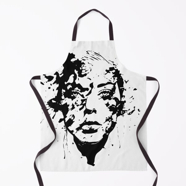 Item preview, Ink Enigma: The Veiled Beauty - Abstract Inked Portrait Black designed and sold by GeepoxCreations.
