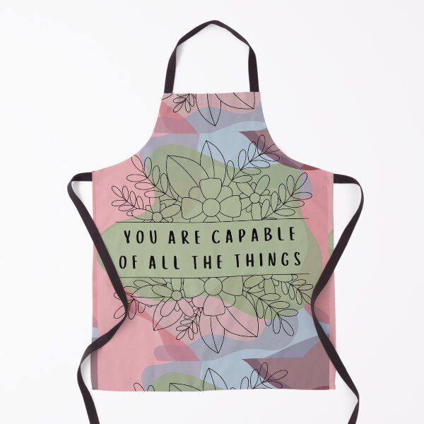 Item preview, You Are Capable Blue and Pink Flower Line Art designed and sold by RueBennet.
