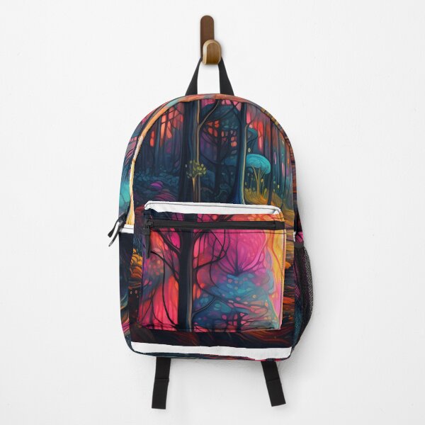 Item preview, Psychedelic Forestscape | Vibrant Fantasy Forest | Colourful Forest Lights designed and sold by dreamythreads.