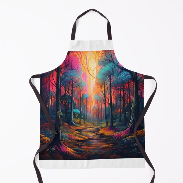 Item preview, Psychedelic Forestscape | Vibrant Fantasy Forest | Colourful Forest Lights designed and sold by dreamythreads.