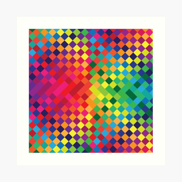 Rainbow Color Grid Art Print