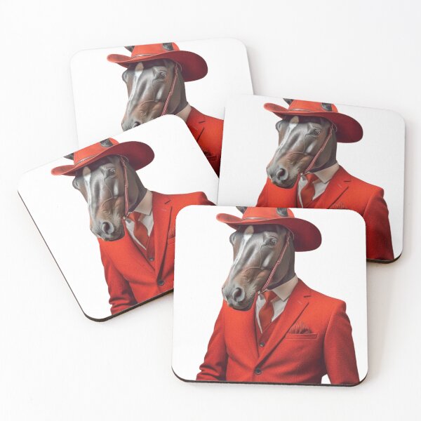 Item preview, The Gentle Horse in a red suit designed and sold by ai-beyond.