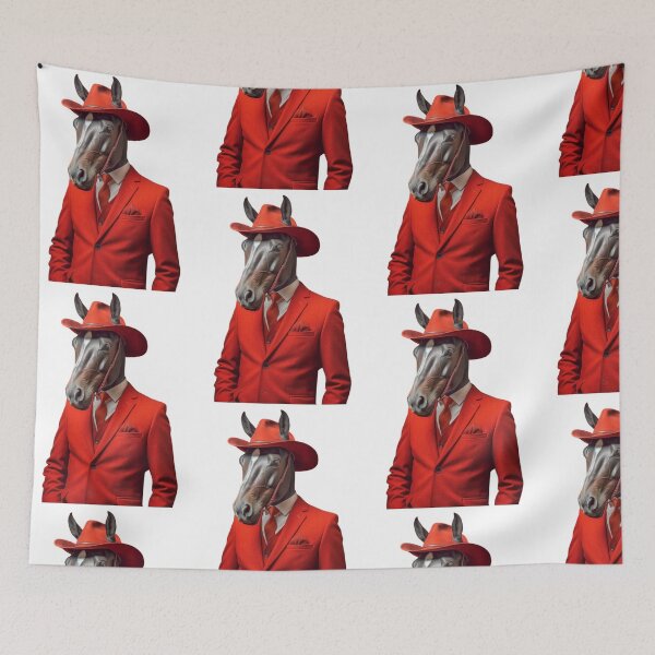 Item preview, The Gentle Horse in a red suit designed and sold by ai-beyond.