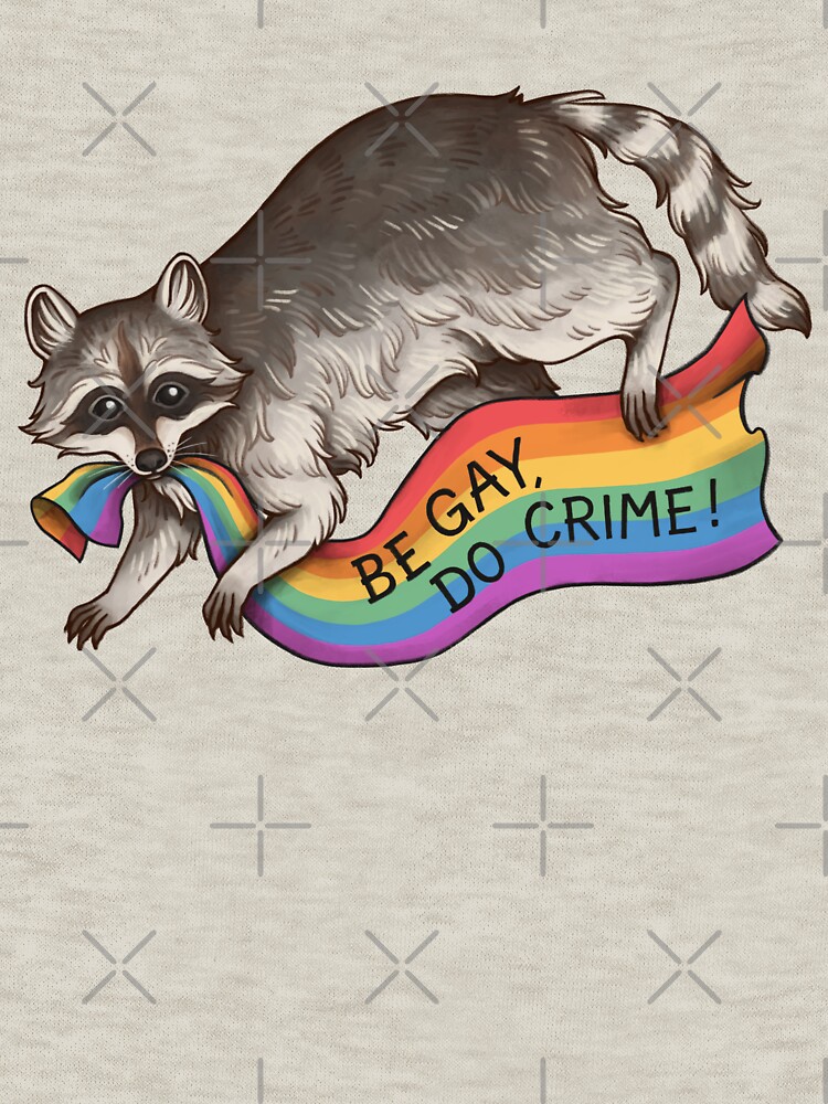 Thumbnail 7 von 7, Classic T-Shirt, BE GAY DO CRIME - Regenbogen Flagge Pride Flagge Stehlen Waschbär Müll Panda LGBTQIA QUEER TRANS Alphabet Mafia Lustiges Pride Shirt CSD Pride Month designt und verkauft von Veymoth.