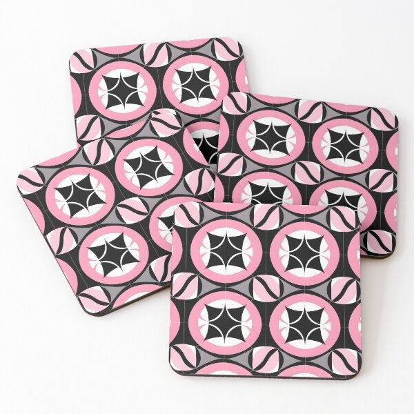 Item preview, Pink and Black Shapes Abstract Pattern  designed and sold by palaco210.