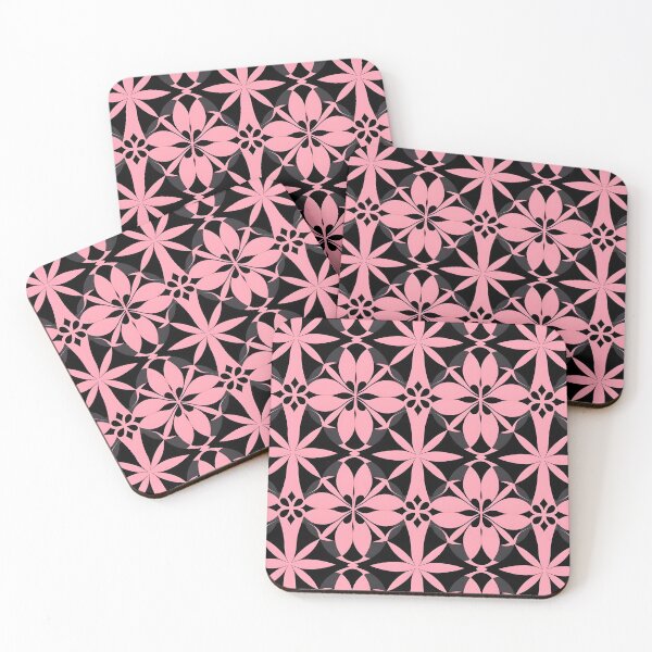 Item preview, Pink and Black Shapes Abstract Pattern  designed and sold by palaco210.