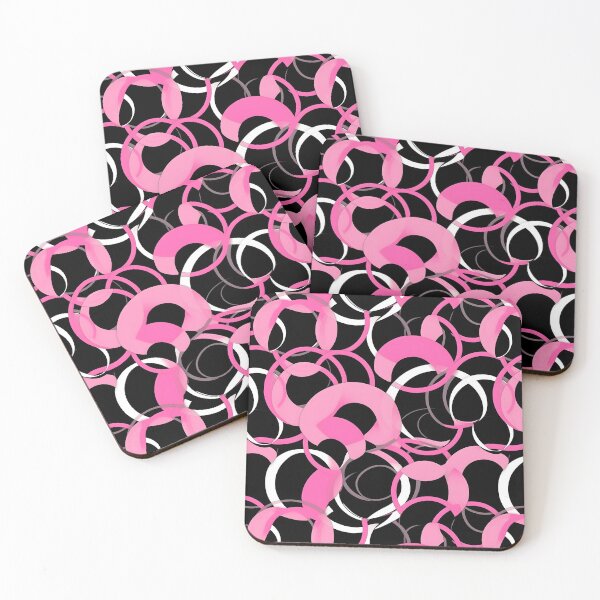 Item preview, Pink and Black Lines Swirls Abstract Pattern  designed and sold by palaco210.