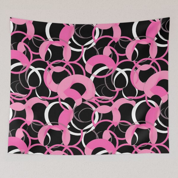 Item preview, Pink and Black Lines Swirls Abstract Pattern  designed and sold by palaco210.