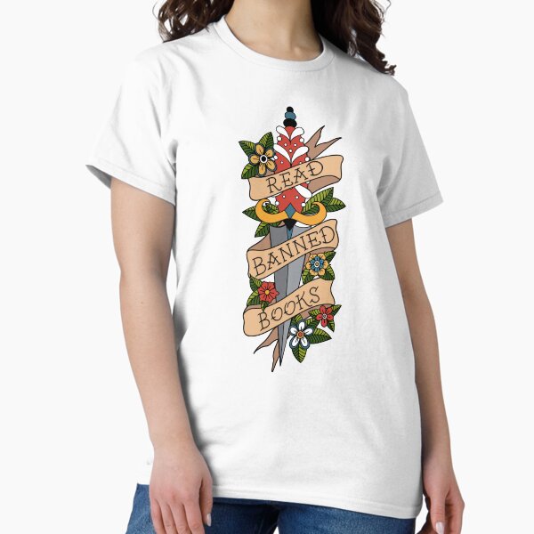 Item preview, Banned Books Traditional Tattoo designed and sold by Thenerdlady.