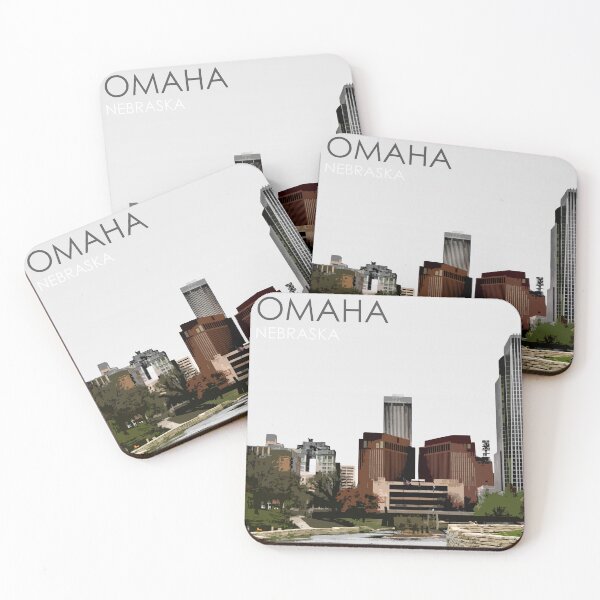 Item preview, Omaha, Nebraska, City Skyline, USA, Travel Print designed and sold by summattodraw.
