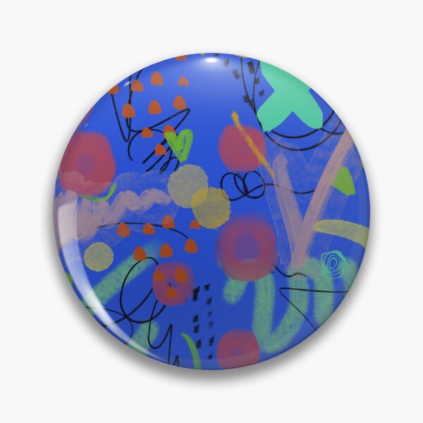 Item preview, Scribble stroke blue colors abstract funny pattern designed and sold by Yana Mustafina | Boho Soulful Designs.