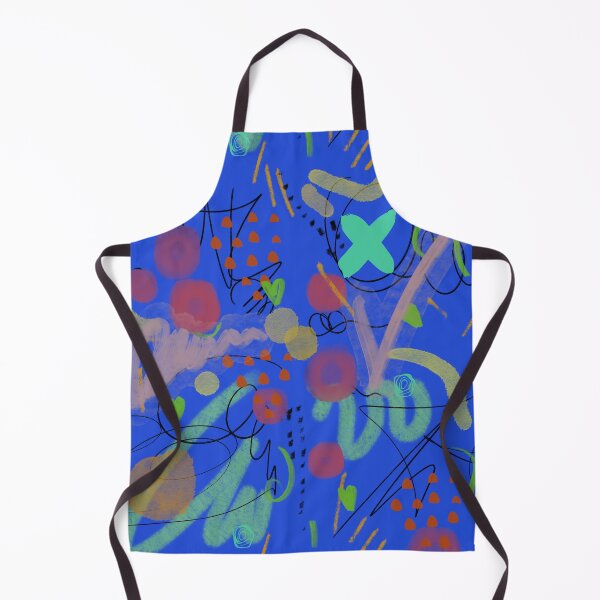 Item preview, Scribble stroke blue colors abstract funny pattern designed and sold by Yana Mustafina | Boho Soulful Designs.