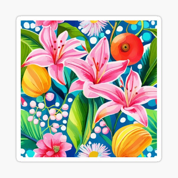 Item preview, Lilies and daisies designed and sold by SophieClimaArt.